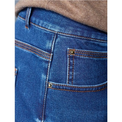 Джинсы утепленные прямые из эластичного денима с мягким флисом