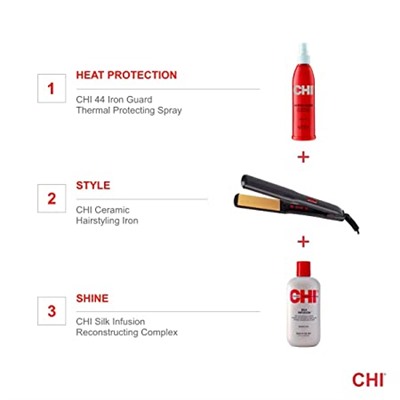 CHI G2 Professional Hair Straightener Titanium Infused Ceramic Plates Flat Iron | 1 1/4" Ceramic Flat Iron Plates | Color Coded Temperature Ranges up 425°F | For all hair types | Includes Thermal Mat