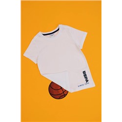 U.S. Polo Assn., Erkek Çocuk Beyaz Bisiklet Yaka Tişört 50307140-vr013