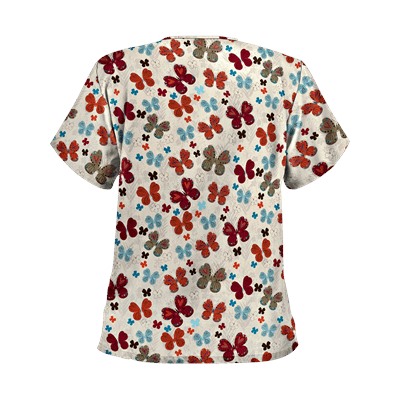UA Butterfly Bounty Coffee Bean Print Scrub Top