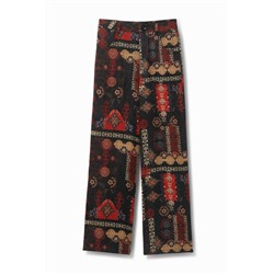 Pantalón ancho cenefas étnicas