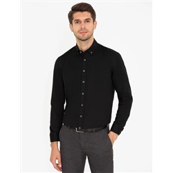 Siyah Regular Fit Uzun Kollu Gömlek