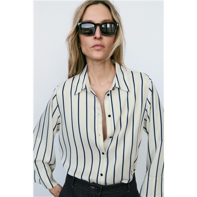 WIDE SLEEVE STRIPED BLOUSE