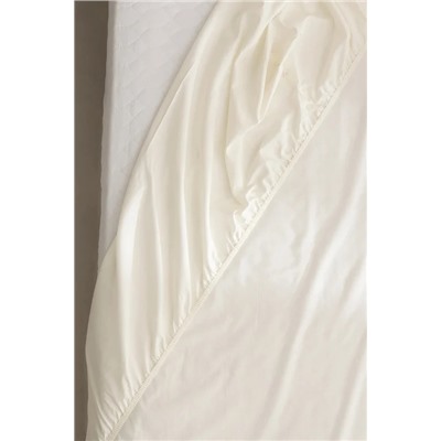 Manon King Size Plus %100 Pamuk Ranforce Lastikli Çarşaf - Ekru
