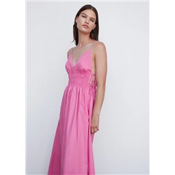 Vestido algodón lazos laterales