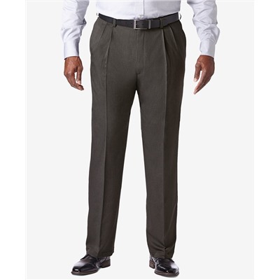 Haggar Men's Big & Tall Cool 18 PRO Classic-Fit Expandable Waist Pleated Stretch Dress Pants