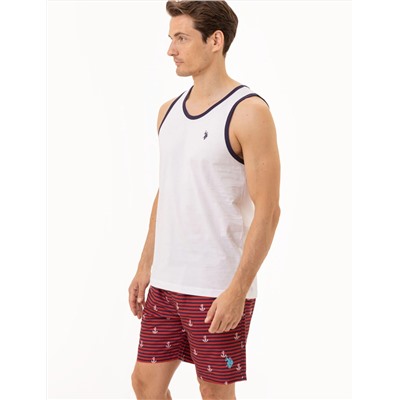 CONTRAST TRIM JERSEY MUSCLE TANK