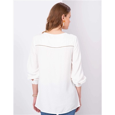 Ekru Comfort Fit Bluz