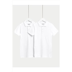 Marks & Spencer, Saf Pamuklu 2'li Kısa Kollu Polo Yaka T-Shirt (3-18 Yaş)