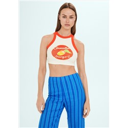 Top crop halter estampado