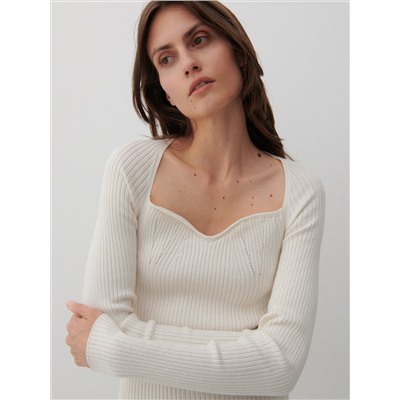 Strickkleid mit Gestreifter Struktur