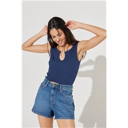 Lee, Regular Fit Normal Kesim Bisiklet Yaka Lacivert Kadın T-shirt