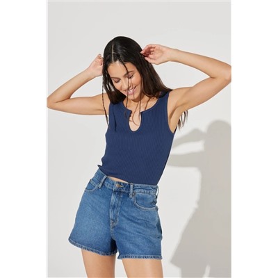 Lee, Regular Fit Normal Kesim Bisiklet Yaka Lacivert Kadın T-shirt