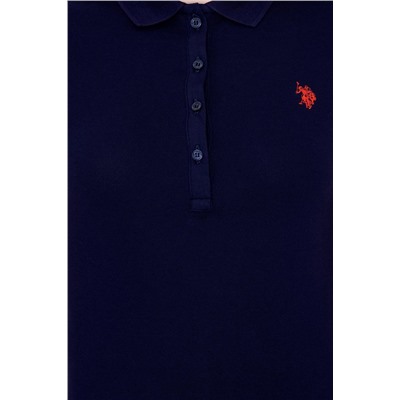 Kadın Lacivert Basic Polo Yaka Tişört