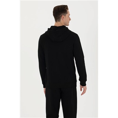 Erkek Siyah Basic Sweatshirt