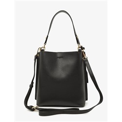 SOLID BUCKET BAG WITH CROSSBODY STRAP