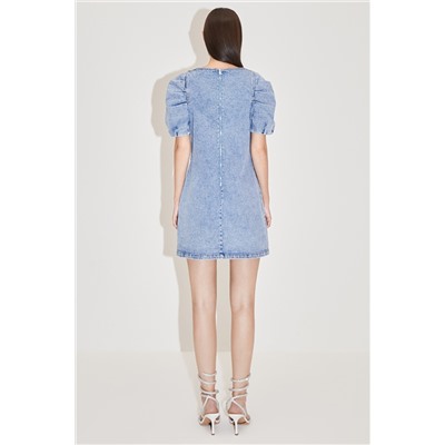 Vestido recto vaquero Azul claro