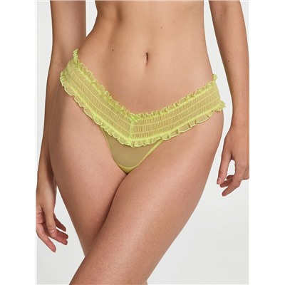 Eyelet Mesh Thong Panty