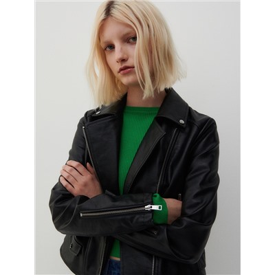 Bikerjacke aus Kunstleder