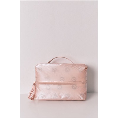 Neceser grande satinado acolchado rosa