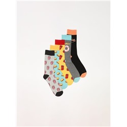 5-PACK OF PRINTED SOCKS