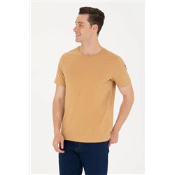 Erkek Camel Basic Bisiklet Yaka Tişört
