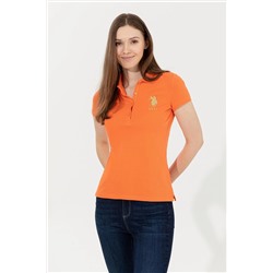 Kadın Turuncu Basic Polo Yaka Tişört
