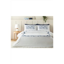 English Home Flower Chain Dijital Baskılı Soft Cotton Tek Kişilik Nevresim Takımı 160x220 Cm Lacivert 10039824