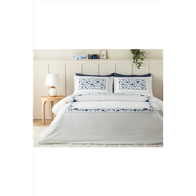 English Home Flower Chain Dijital Baskılı Soft Cotton Tek Kişilik Nevresim Takımı 160x220 Cm Lacivert 10039824