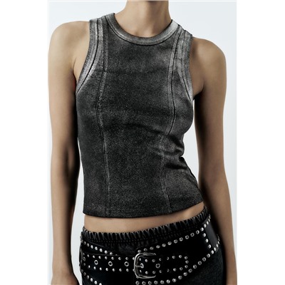 RIBBED METALLIC T-SHIRT