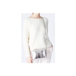 Bandolera de piel Elyn Plateado