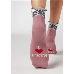 Kurze Socken mit Tiermuster