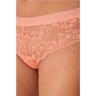 Braga ancha brasileña encaje naranja peach