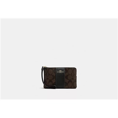 Corner Zip Wristlet In Signature Canvas