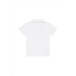 Erkek Çocuk Beyaz Basic Polo Yaka Tişört