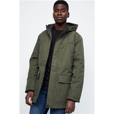 Parka con capucha Caqui
