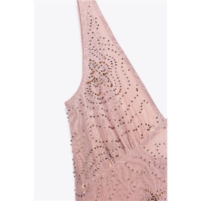MIDI DRESS WITH BEADS