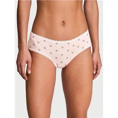 Lace-Waist Cotton Cheeky Panty
