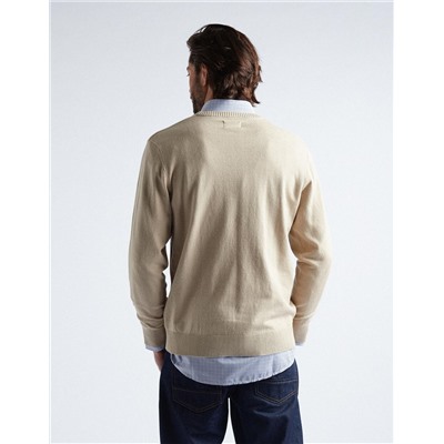 Knitted Jumper, Men, Beige