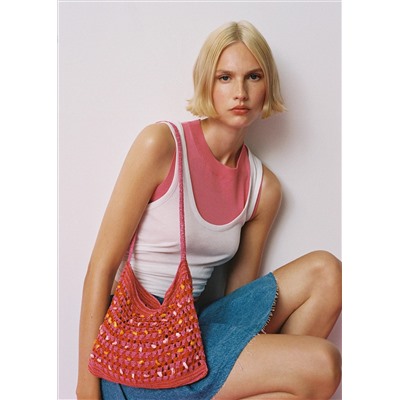 Bolso crochet detalle conchas