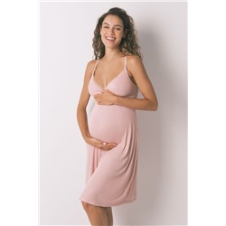 Camisón técnico "maternity" canalé rosa