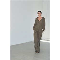 ZW COLLECTION 100% LINEN PALAZZO TROUSERS