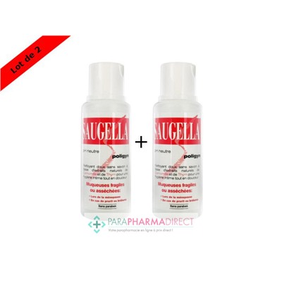 Saugella Poligyn Nettoyant Doux Sans Savon Muqueuses Fragiles ou Asséchées 2x250mlLot  × 2