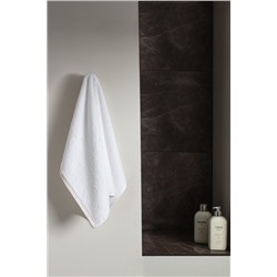 Angelise %100 Pamuk Yüz Havlusu - Beyaz/Pudra - 50x70 cm