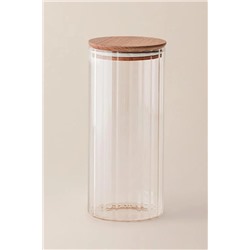 Lunel Optikli Silindir Cam Kavanoz - 1500ML - Büyük Boy