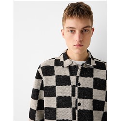 Long sleeve checkered print shirt