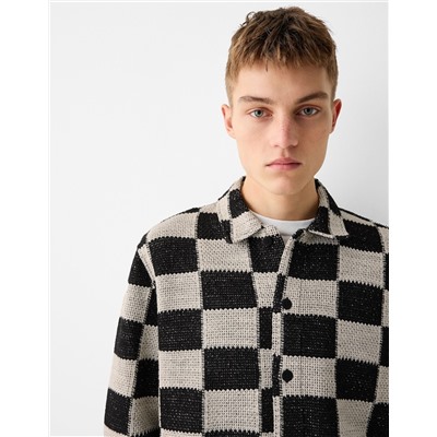 Long sleeve checkered print shirt
