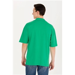 Erkek Yeşil Oversize Polo Yaka Tişört