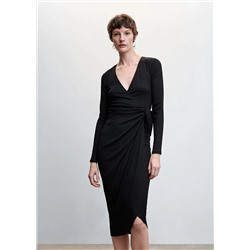 Vestido cruzado lazo -  Mujer | MANGO OUTLET España