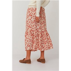 Falda midi Beige